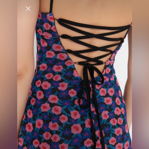 Tulle backless dress, split thigh, size S - Picture 1 of 5